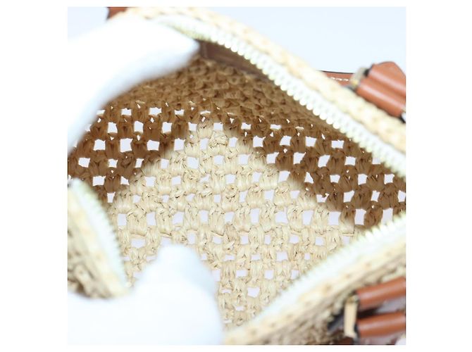 LOUIS VUITTON Nano Speedy Hand Bag Raffia Leather Beige M83525 LV - vista 11