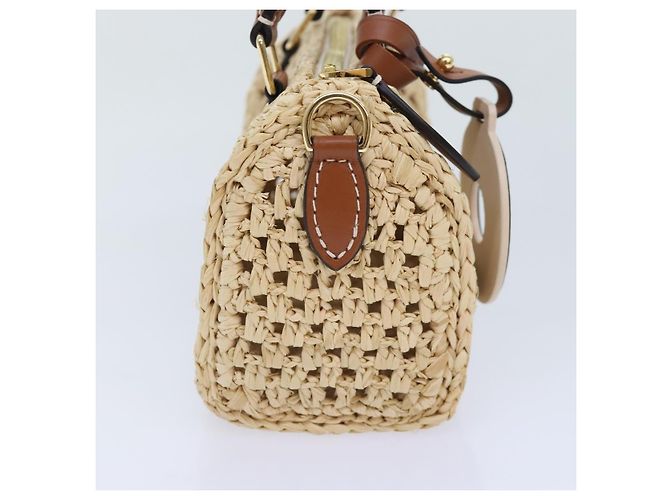 LOUIS VUITTON Nano Speedy Hand Bag Raffia Leather Beige M83525 LV - vista 3