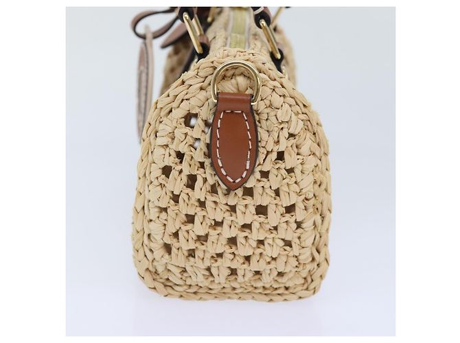LOUIS VUITTON Nano Speedy Hand Bag Raffia Leather Beige M83525 LV - vista 4