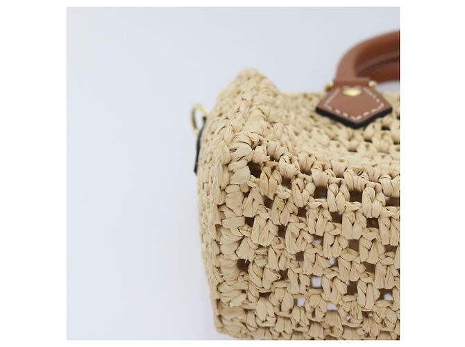 LOUIS VUITTON Nano Speedy Hand Bag Raffia Leather Beige M83525 LV - vista 9