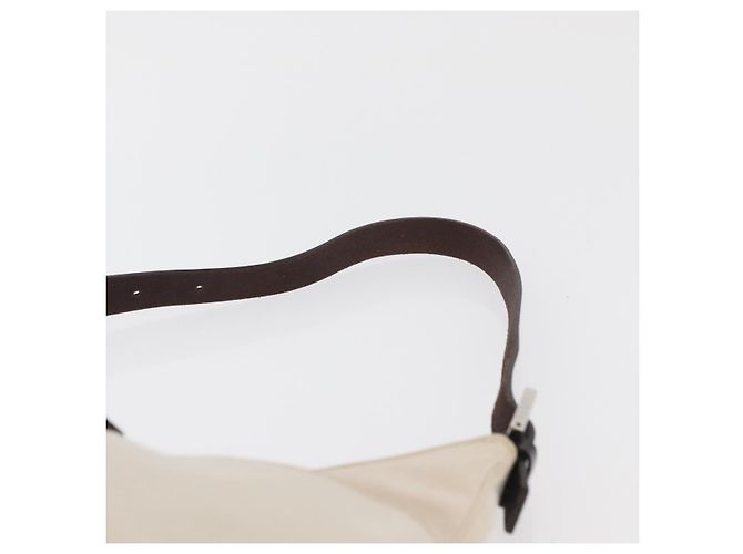 FENDI Mamma Baguette Shoulder Bag Canvas White Silver - vista 8
