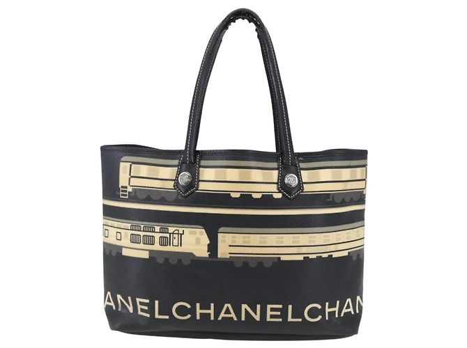 CHANEL Central Station Tote Bag PVC Canvas Black Silver CC - Ansicht 13