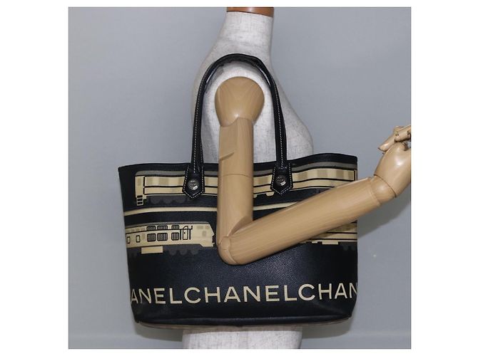 CHANEL Central Station Tote Bag PVC Canvas Black Silver CC - Ansicht 20
