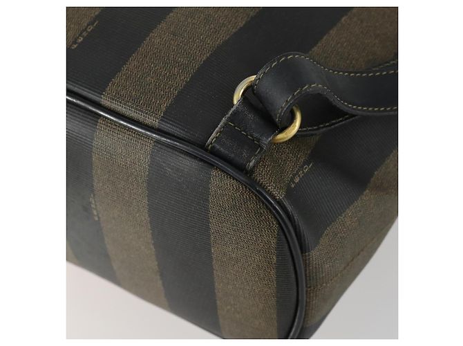 FENDI Pecan Canvas Backpack PVC Brown Black gold - vista 17