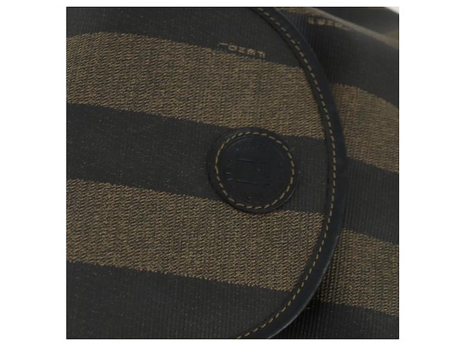 FENDI Pecan Canvas Backpack PVC Brown Black gold - vista 19