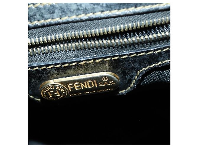 FENDI Pecan Canvas Backpack PVC Brown Black gold - vista 23