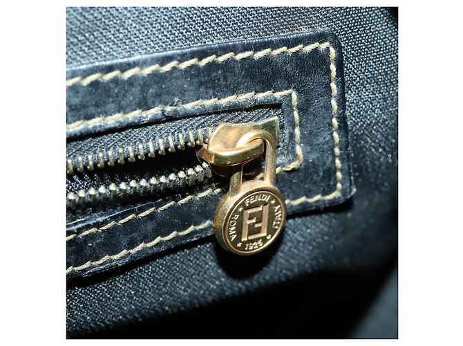 FENDI Pecan Canvas Backpack PVC Brown Black gold - vista 24