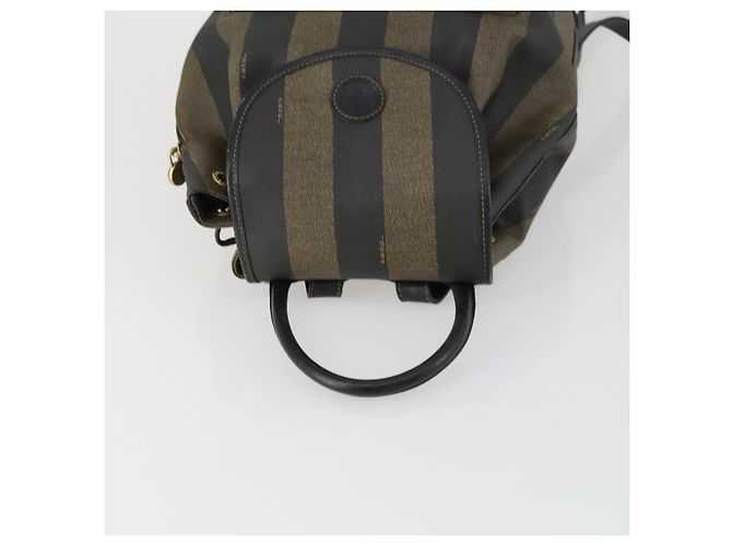 FENDI Pecan Canvas Backpack PVC Brown Black gold - vista 6