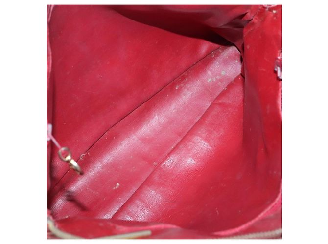 CHANEL Matelasse Chain Shoulder Bag Lamb Skin Red Gold CC - vista 10