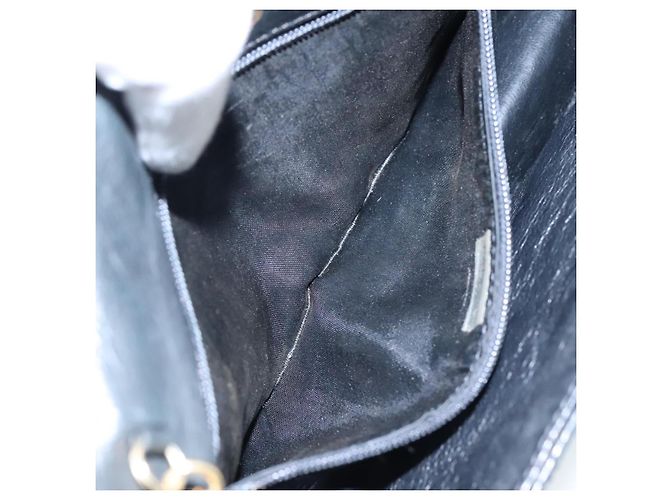 CHANEL Chain Shoulder Bag Leather Black CC - vista 11