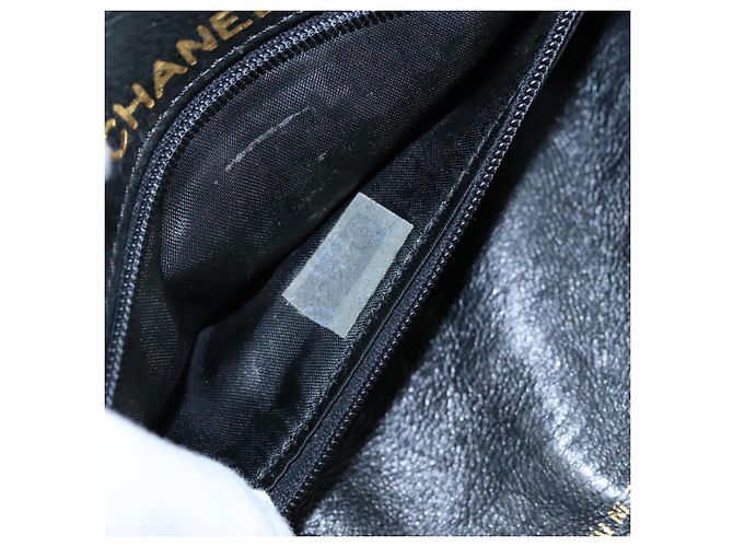 CHANEL Chain Shoulder Bag Leather Black CC - vista 12