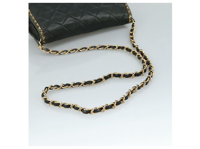 CHANEL Chain Shoulder Bag Leather Black CC - vista 7