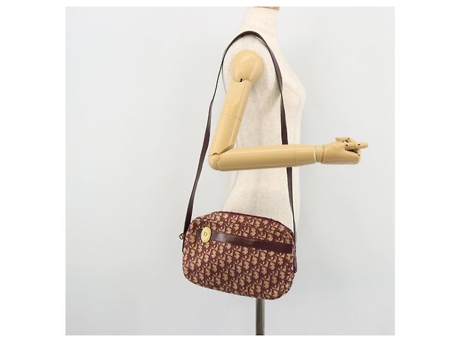 Christian Dior Trotter Canvas Shoulder Bag Red Gold - vista 20