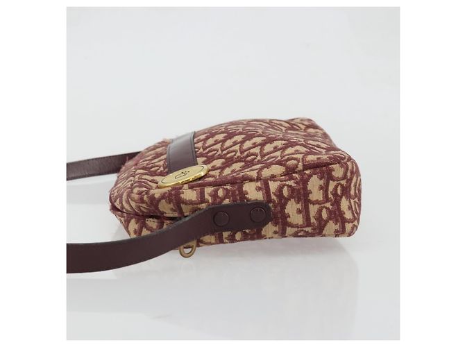 Christian Dior Trotter Canvas Shoulder Bag Red Gold - vista 4