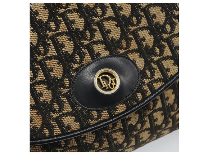 Christian Dior Trotter Canvas Shoulder Bag Navy Gold - vista 17