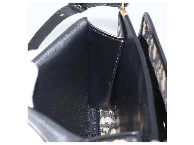Christian Dior Trotter Canvas Shoulder Bag Navy Gold - vista 18