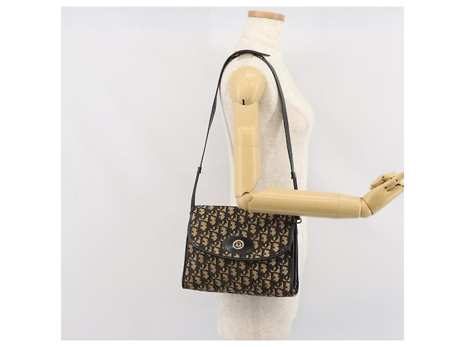 Christian Dior Trotter Canvas Shoulder Bag Navy Gold - vista 22