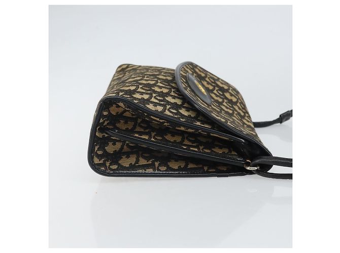 Christian Dior Trotter Canvas Shoulder Bag Navy Gold - vista 3