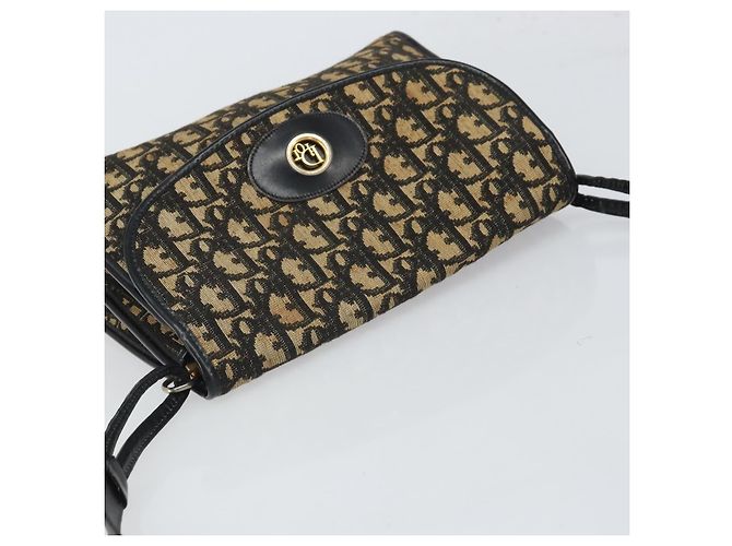 Christian Dior Trotter Canvas Shoulder Bag Navy Gold - vista 6