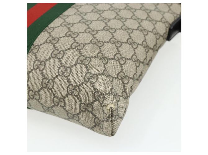 GUCCI GG Supreme Web Sherry Line Bag PVC Beige Silver 387111 - vista 15