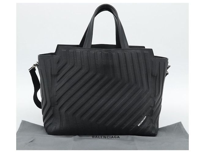BALENCIAGA Car Hand Bag Leather 2way Black Silver 679461 - vista 23