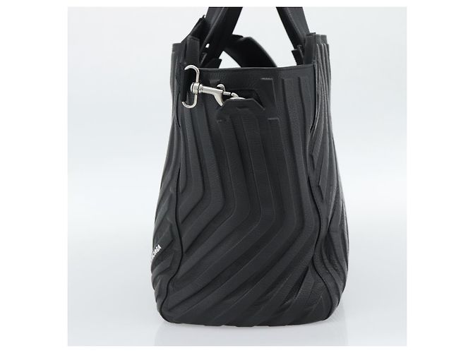 BALENCIAGA Car Hand Bag Leather 2way Black Silver 679461 - vista 5
