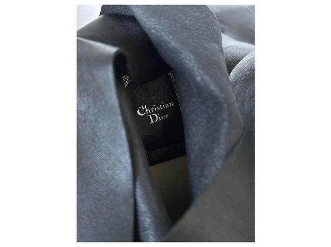 Stivali Dior in pelle nera con risvolto Nero - vista 9