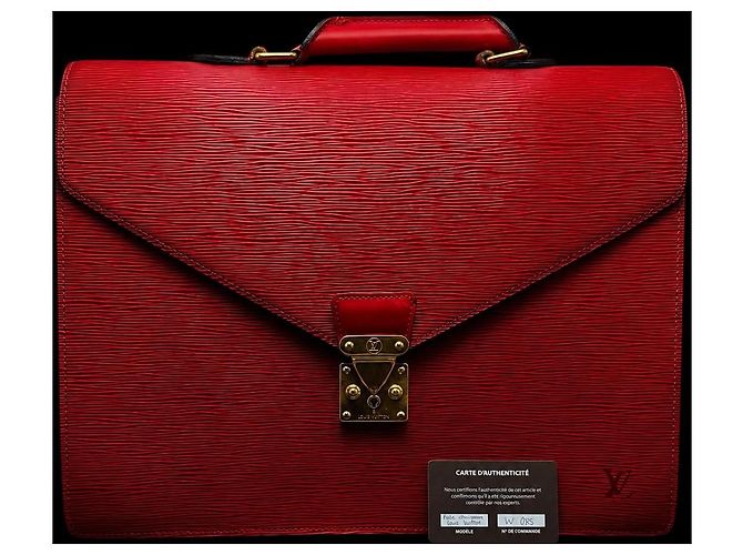 Porte-documents Louis Vuitton Epi Cuir Rouge - vue 8