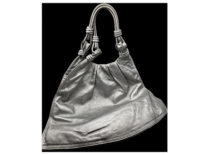 Borsa in pelle argentata Loewe Silver hardware - vista 5