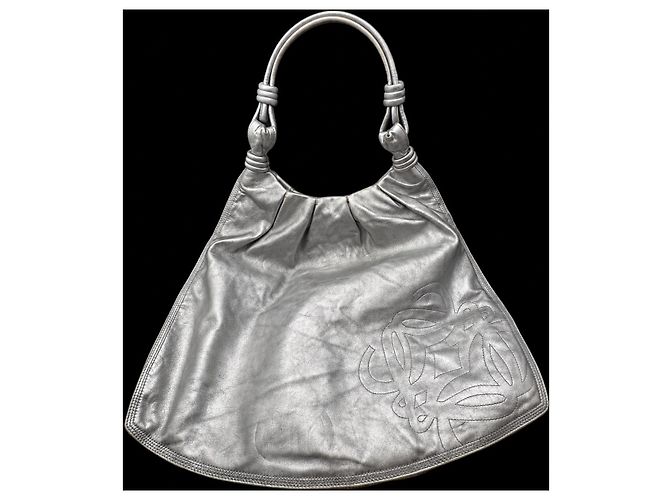 Borsa in pelle argentata Loewe Silver hardware - vista 6