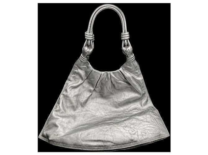 Borsa in pelle argentata Loewe Silver hardware - vista 7