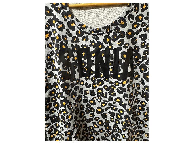 Sonia Rykiel Felpa leopardata grigia e gialla Nero Grigio Giallo - vista 2