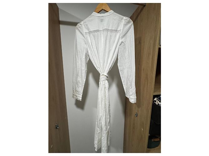 Zadig & Voltaire Vestido de algodón blanco con encaje - vista 2