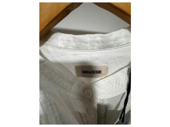 Zadig & Voltaire Vestido de algodón blanco con encaje - vista 4