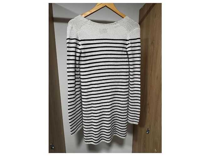 Zadig & Voltaire gestreifter Pullover Schwarz Weiß Metallisch - Ansicht 3
