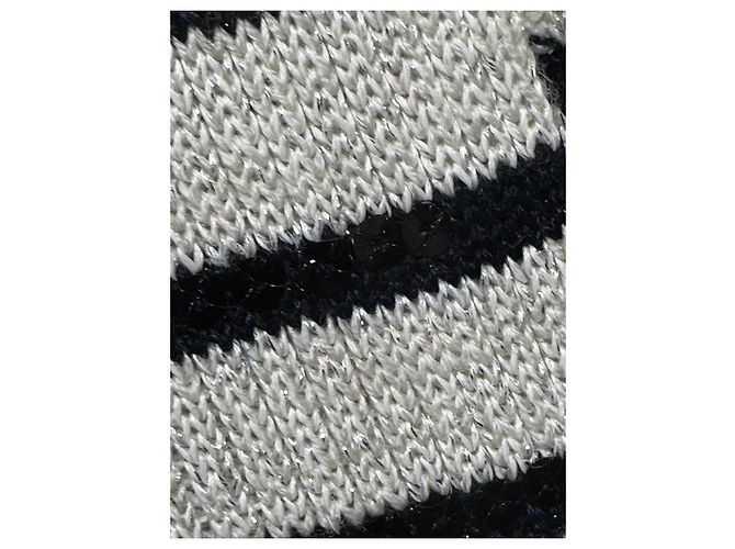 Zadig & Voltaire gestreifter Pullover Schwarz Weiß Metallisch - Ansicht 4