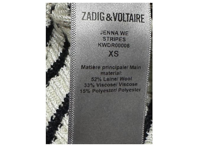 Zadig & Voltaire gestreifter Pullover Schwarz Weiß Metallisch - Ansicht 5