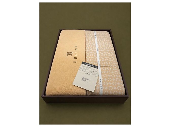 Set de serviettes en coton Céline monogramme beige - vue 2