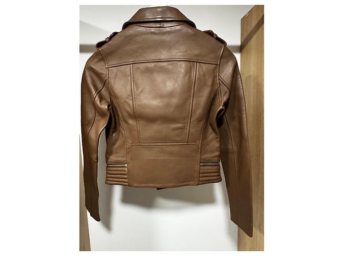 Maje braune Lederjacke - Ansicht 5