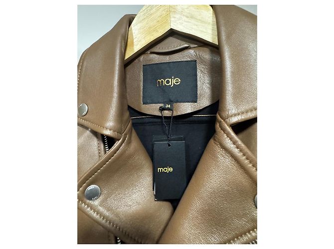 Maje braune Lederjacke - Ansicht 6