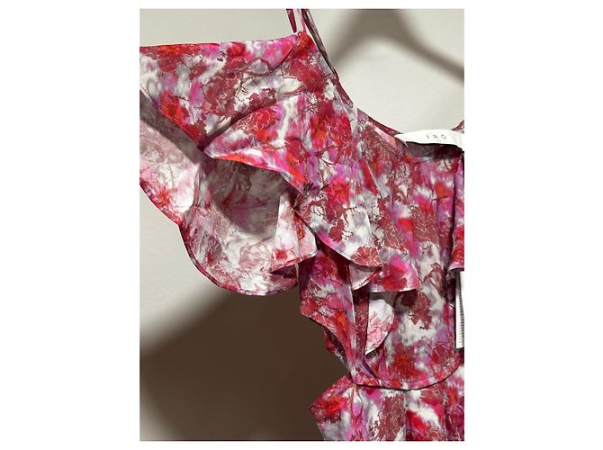 IRO Sommerkleid mit Blumenprint Pink Weiß Rot - Ansicht 4