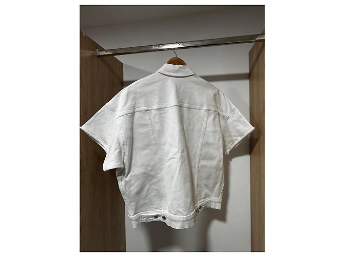 Iro Short white denim jacket - view 6
