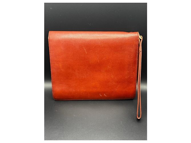 Pochette Cartier in pelle bordeaux Marrone - vista 3