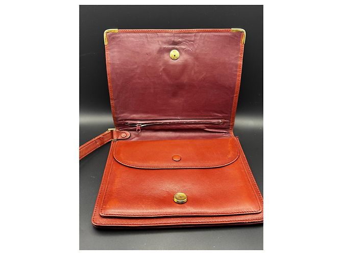 Pochette Cartier in pelle bordeaux Marrone - vista 5