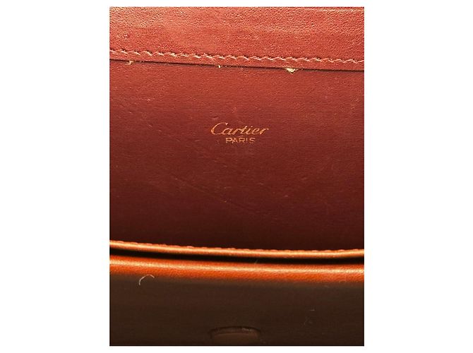 Pochette Cartier in pelle bordeaux Marrone - vista 6