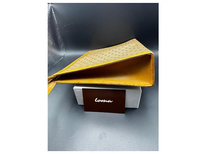 Pochette Gucci Monogram Beige e Pelle Dorata Marrone - vista 4