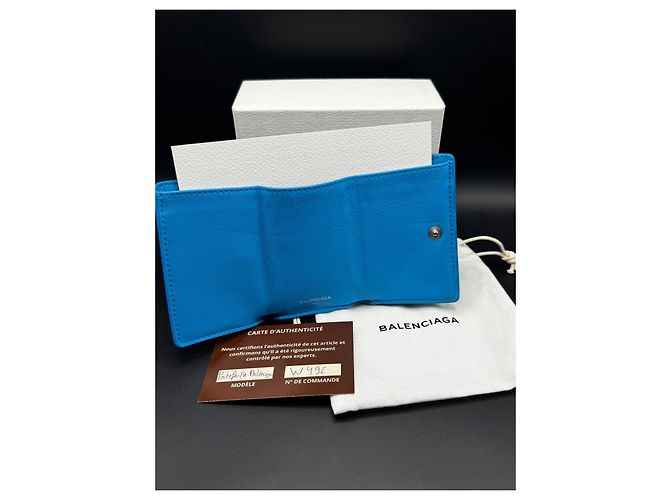 Balenciaga blue leather wallet - view 3