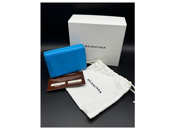 Balenciaga blue leather wallet - view 4