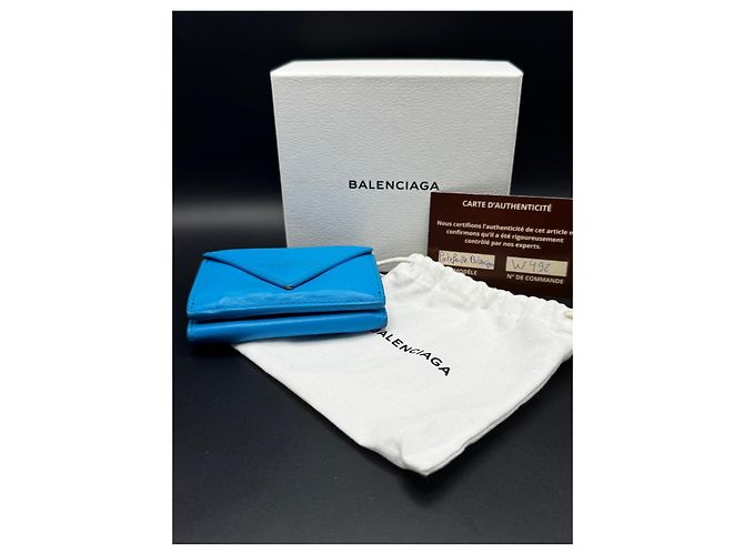 Balenciaga blue leather wallet - view 5