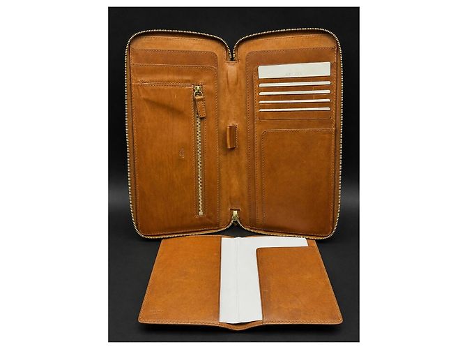 Céline Celine Triomphe zipped wallet in coated canvas and leather Brown Monogram - view 14